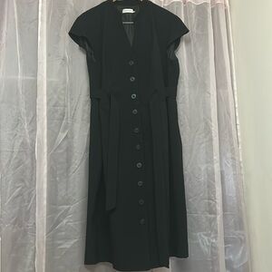 Calvin Klein Black Midi Dress with Buttons